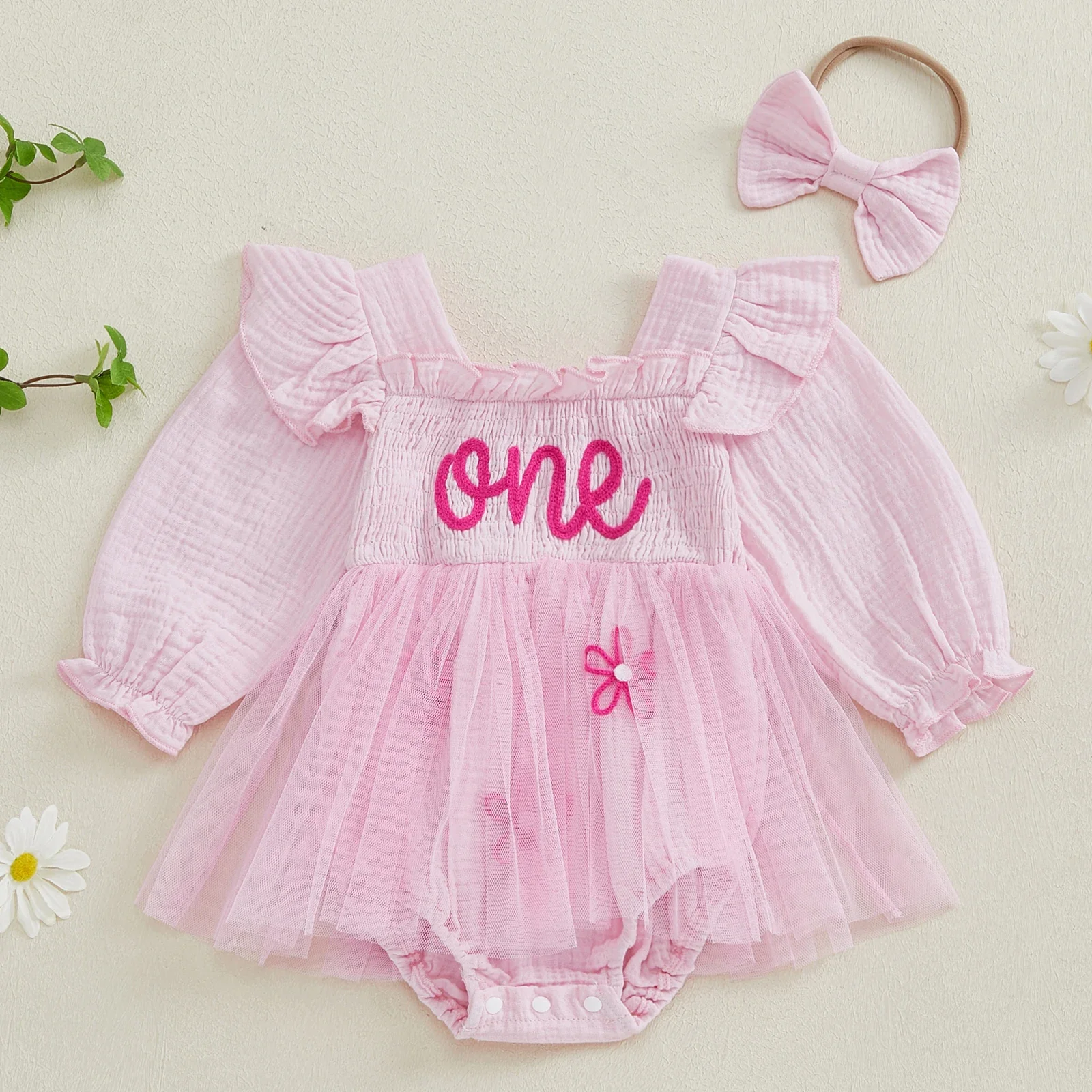 Boho Baby Birthday Romper - Image 4