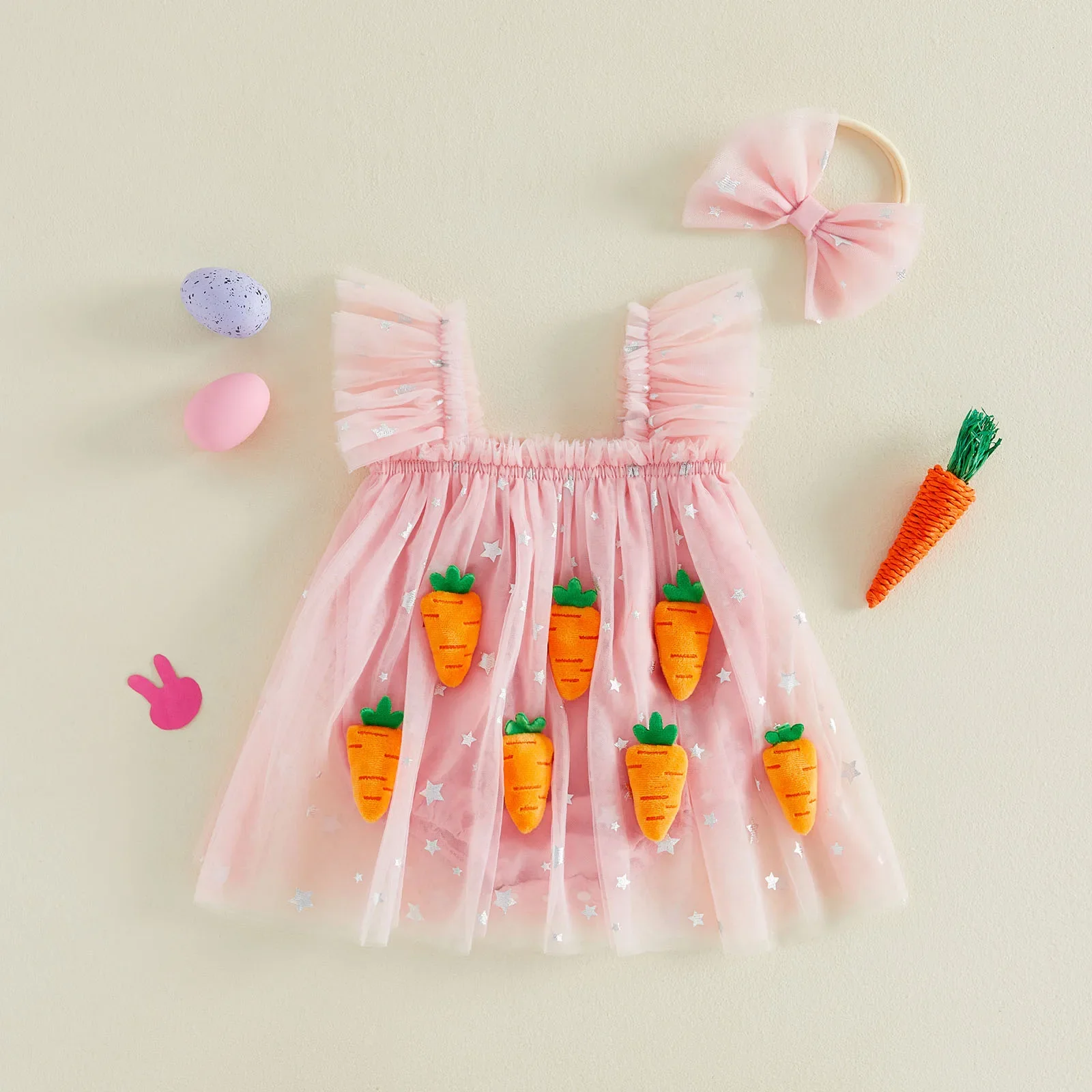 Carrot Patch Tulle Romper