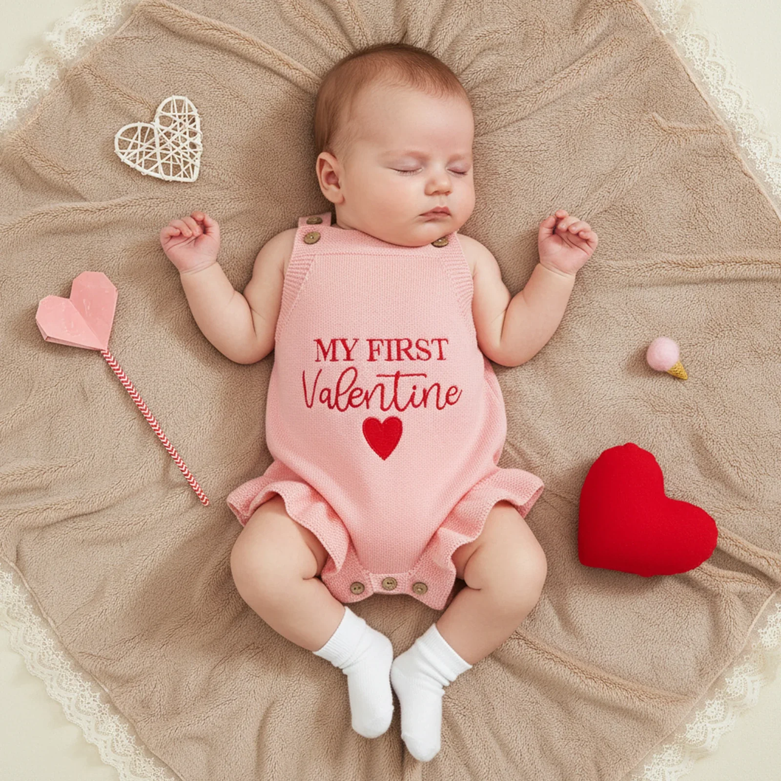My First Valentines Knitter Romper - Image 3