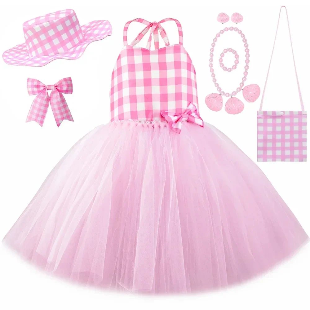 Pink Gingham Party Dress - Image 7