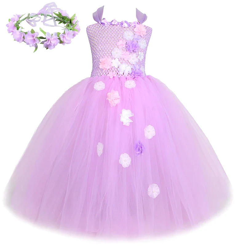 Purple Flower Princess Dress - Image 10