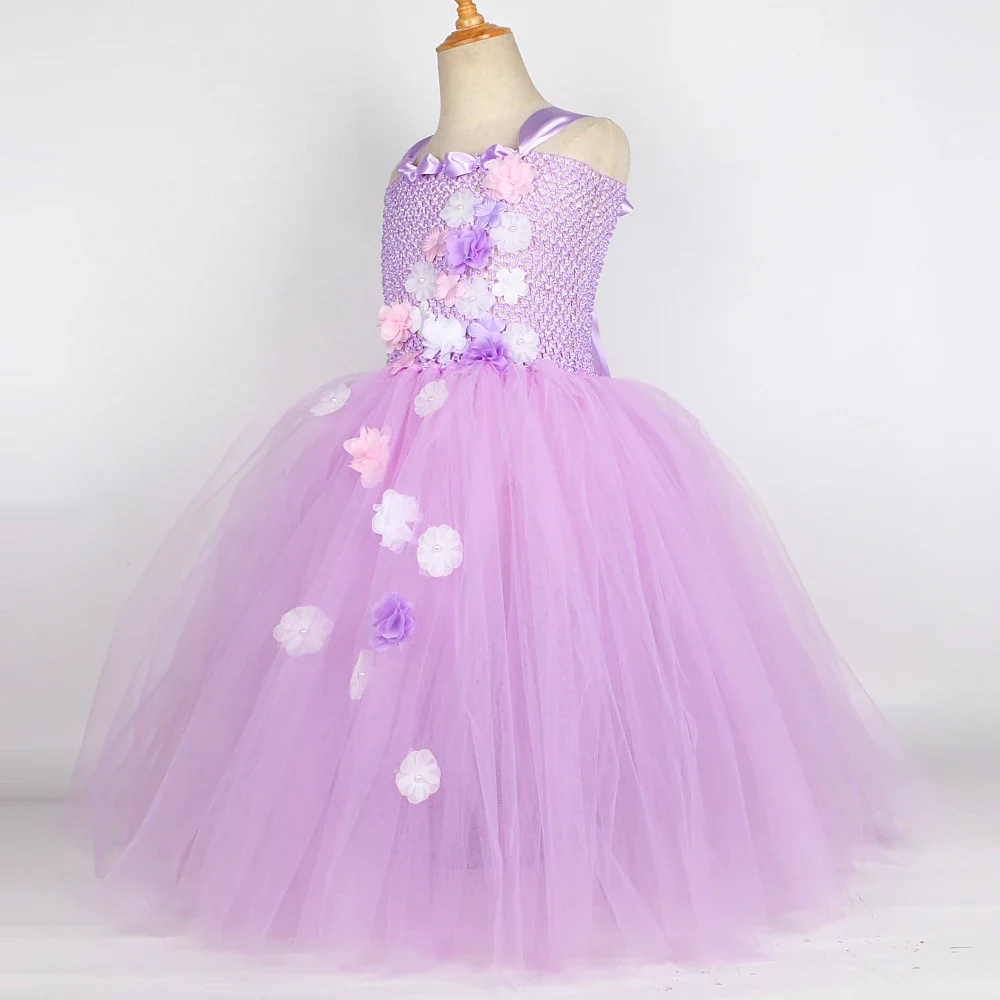 Purple Flower Princess Dress - Image 3