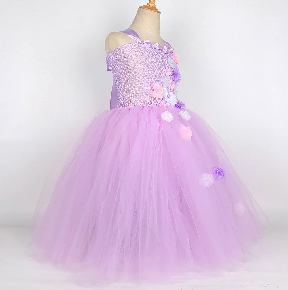 Purple Flower Princess Dress - Image 4