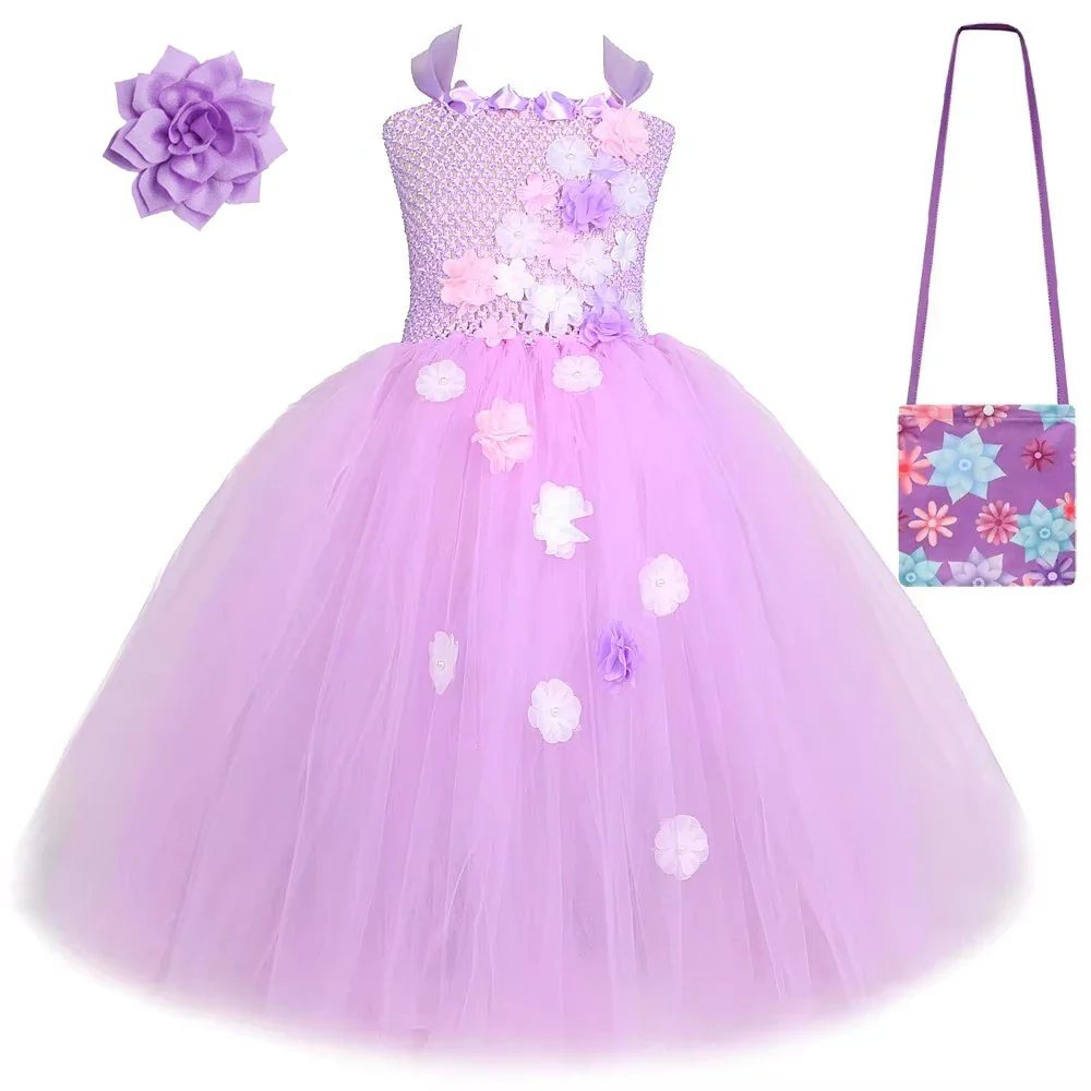 Purple Flower Princess Dress - Image 7