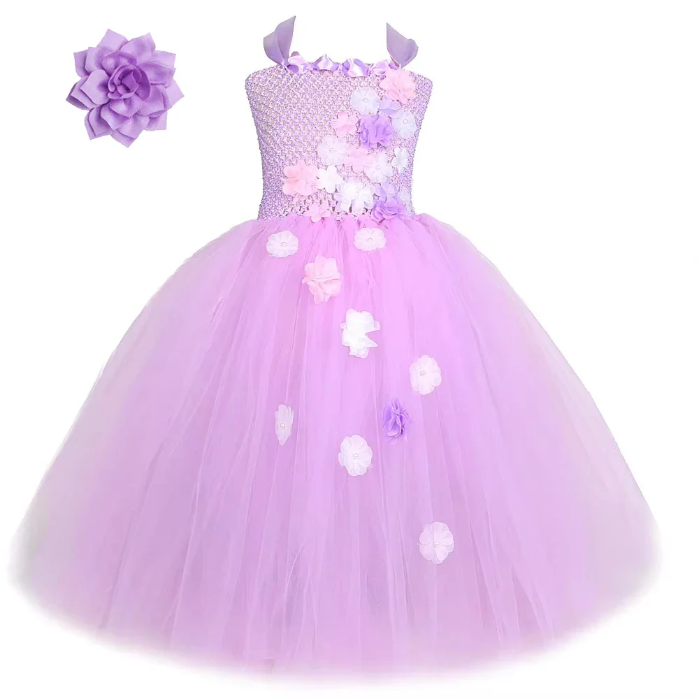 Purple Flower Princess Dress - Image 8