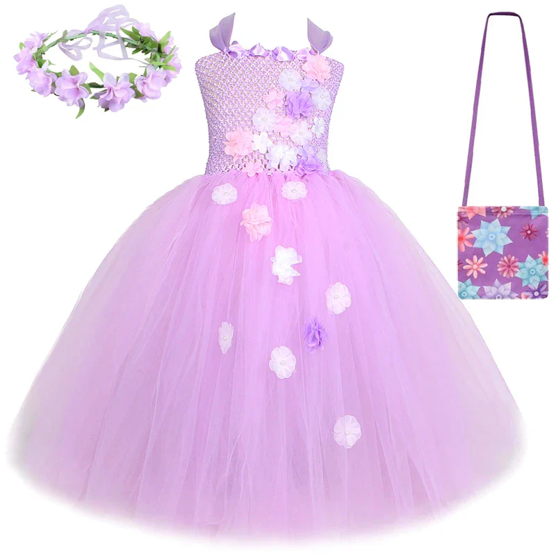 Purple Flower Princess Dress - Image 9